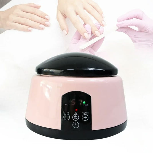 GelVapor removedor de gel a vapor para uñas, aparato rosa con tapa negra